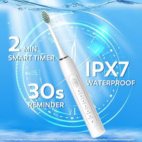 Electric Toothbrush - 6 Modes with Pressure Sensor, Smart Timer，Rechargeable Toothbrushes with 8 Brush Heads,Whitening & Sensitive Teeth Care ，30 Days Long Battery Life
