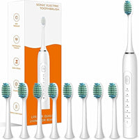 Electric Toothbrush - 6 Modes with Pressure Sensor, Smart Timer，Rechargeable Toothbrushes with 8 Brush Heads,Whitening & Sensitive Teeth Care ，30 Days Long Battery Life