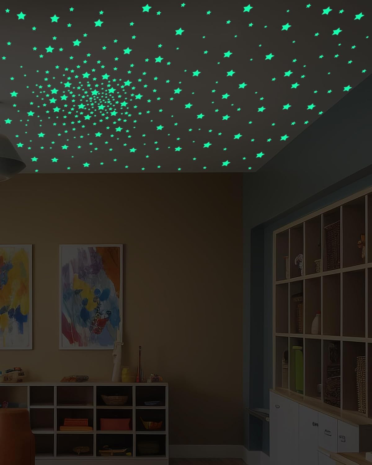 201 Pcs Glow in The Dark Stars Stickers for Ceiling Bedroom, Stocking Stuffers for Kids Ages 3-5, 4-8, 8-12, Boys Girls Room Decor Wall Stickers Easter Basket Stuffers for Toddler