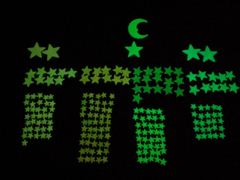 201 Pcs Glow in The Dark Stars Stickers for Ceiling, Toddler Stocking Stuffers Wall Room Decor Gifts, Luminous 3D Glowing Stars Easter Basket Stuffers for Kids Boys Girls - Blue