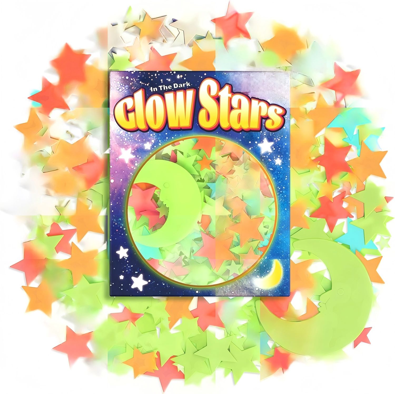 201 Pcs Glow in The Dark Stars Stickers for Ceiling, Toddler Wall Room Decor Gifts, Luminous 3D Glowing Stars Stocking Stuffers for Kids Boys Girls - Multi