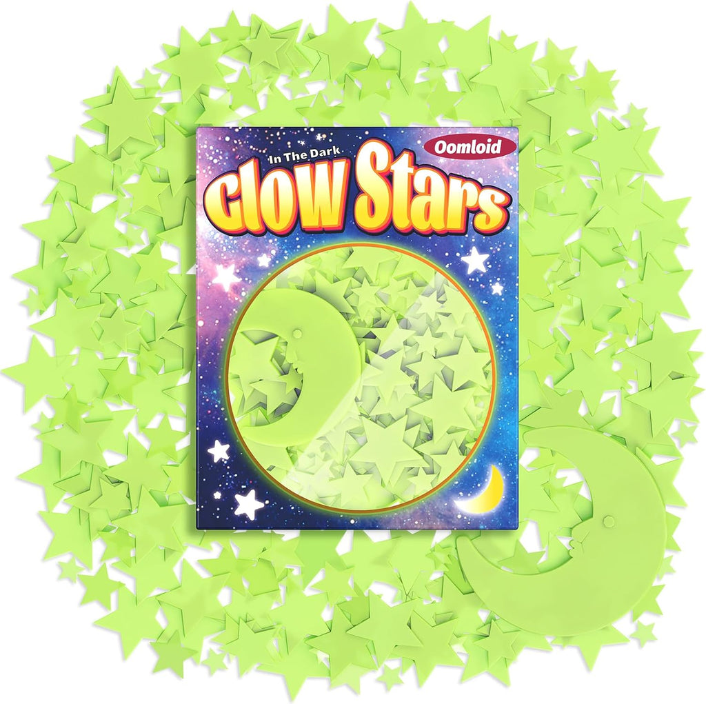 201 Pcs Glow in The Dark Stars Stickers for Ceiling, Toddler Wall Room Decor Gifts, Luminous 3D Glowing Stars Stocking Stuffers for Kids Boys Girls