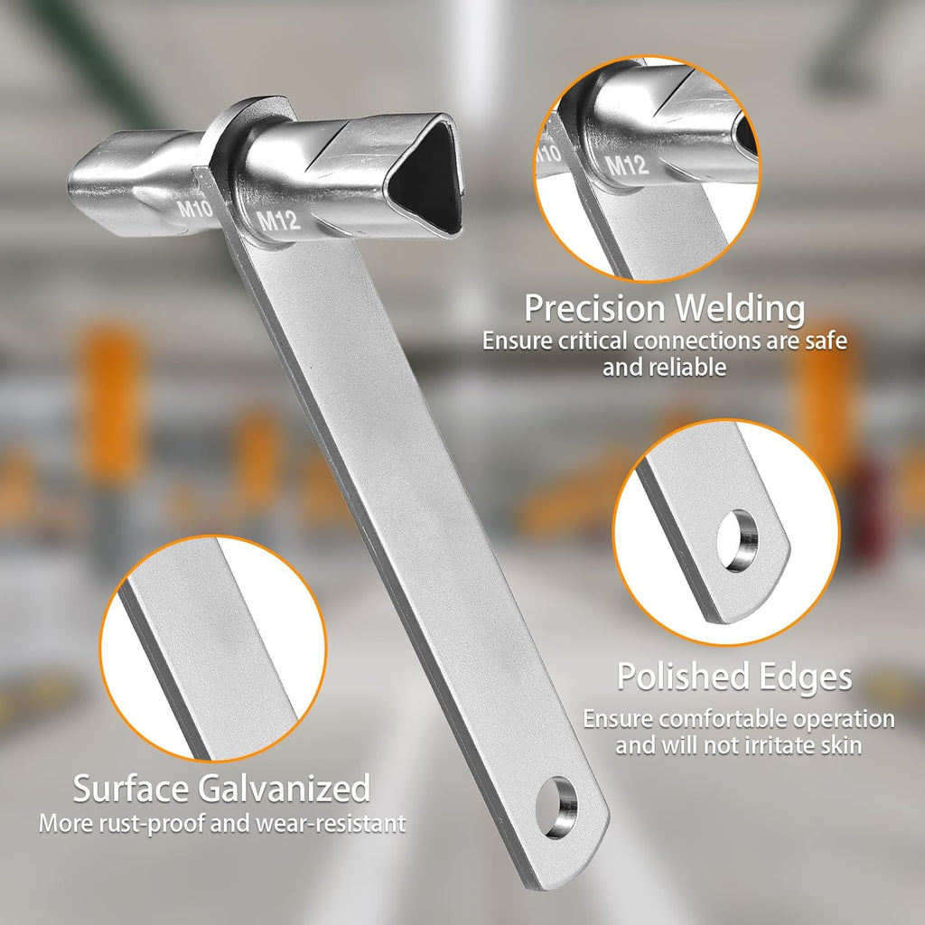 Bollard Key, Triangular Key for Barrier Posts, Double Size M12/M10 Wrench, 3-Point Key, Fire Brigade Key, Suitable for Barrier Posts and Guardrails