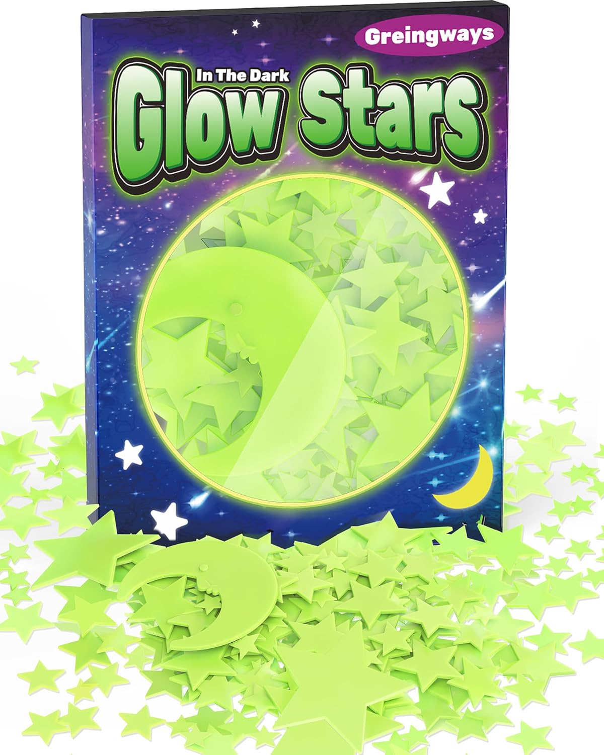 201 Pcs Glow in The Dark Stars Stickers for Ceiling Bedroom, Stocking Stuffers for Kids Ages 3-5, 4-8, 8-12, Boys Girls Room Decor Wall Stickers Easter Basket Stuffers for Toddler