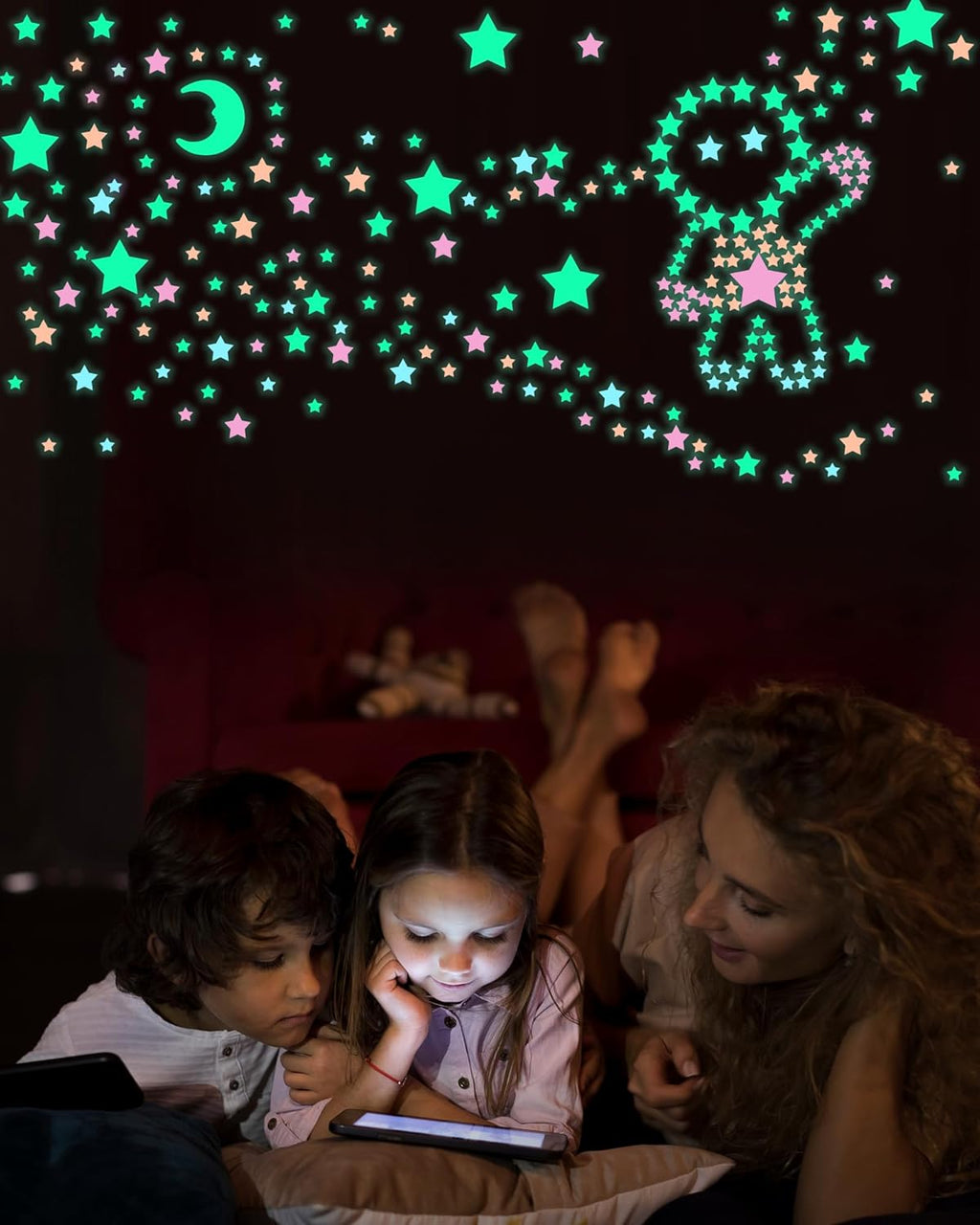 201 Pcs Glow in The Dark Stocking Stuffers for Kids Ages 3-5, 4-8, 8-12, Boys Girls Room Decor Wall Stickers Stocking Stuffers for Toddler-Multi Stars Stickers for Ceiling Bedroom,