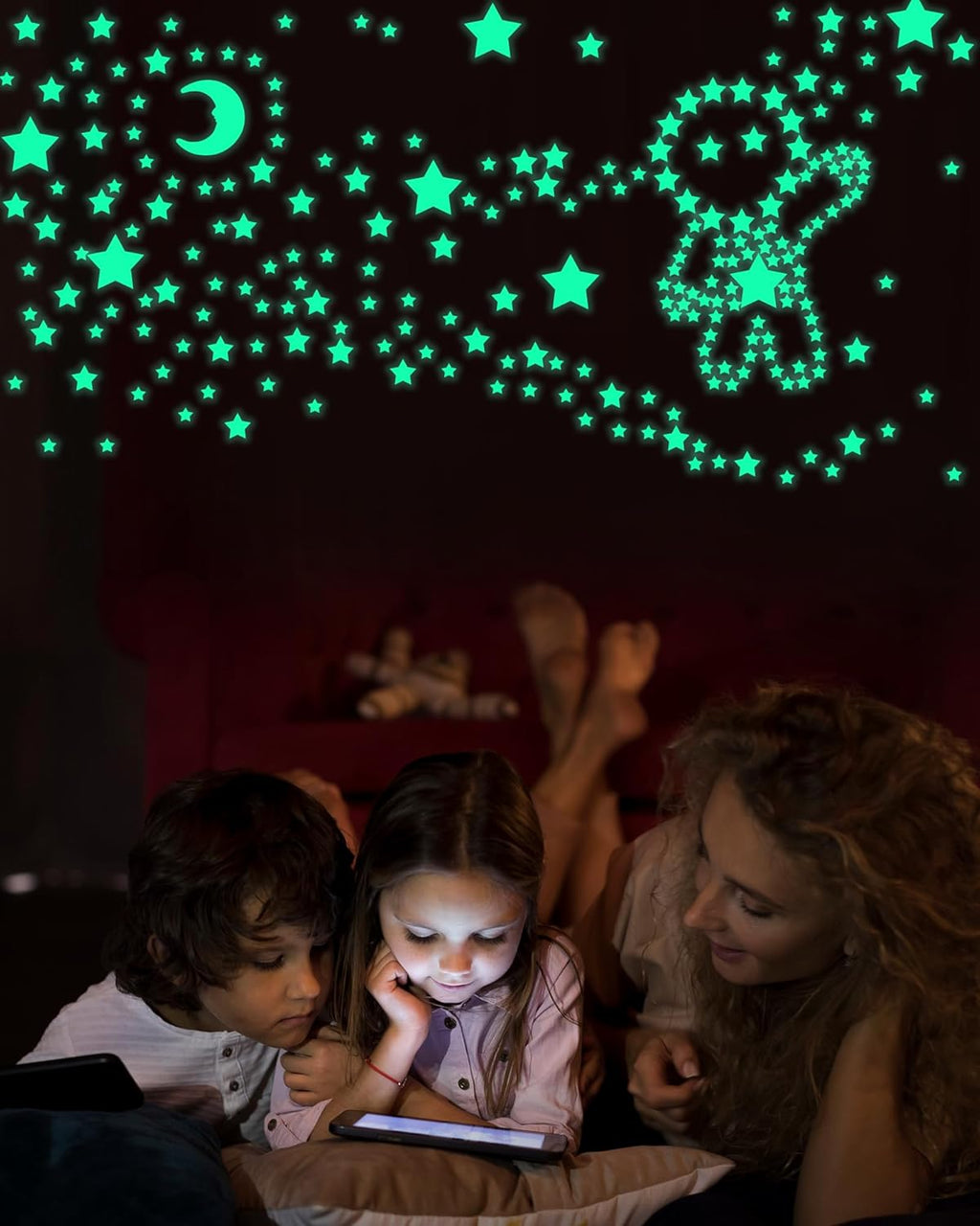 201 Pcs Glow in The Dark Stars Stickers for Ceiling Bedroom, Stocking Stuffers for Kids Ages 3-5, 4-8, 8-12, Boys Girls Room Decor Wall Stickers Easter Basket Stuffers for Toddler