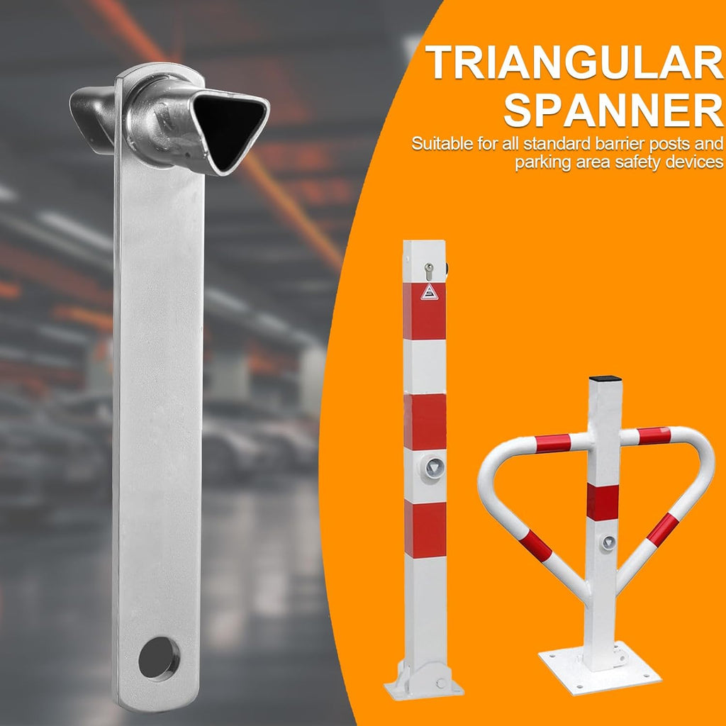 Bollard Key, Triangular Key for Barrier Posts, Double Size M12/M10 Wrench, 3-Point Key, Fire Brigade Key, Suitable for Barrier Posts and Guardrails
