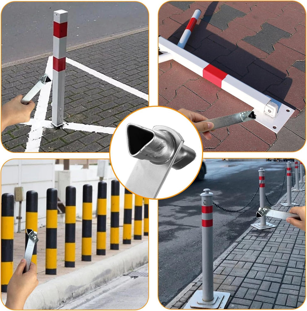Bollard Key, Triangular Key for Barrier Posts, Double Size M12/M10 Wrench, 3-Point Key, Fire Brigade Key, Suitable for Barrier Posts and Guardrails
