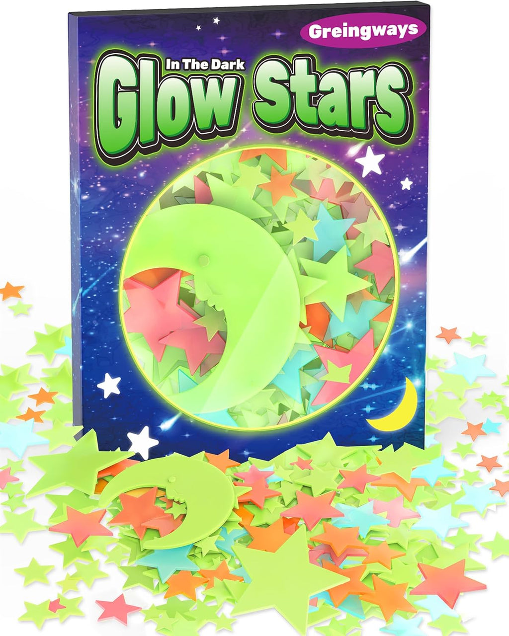 201 Pcs Glow in The Dark Stocking Stuffers for Kids Ages 3-5, 4-8, 8-12, Boys Girls Room Decor Wall Stickers Stocking Stuffers for Toddler-Multi Stars Stickers for Ceiling Bedroom,