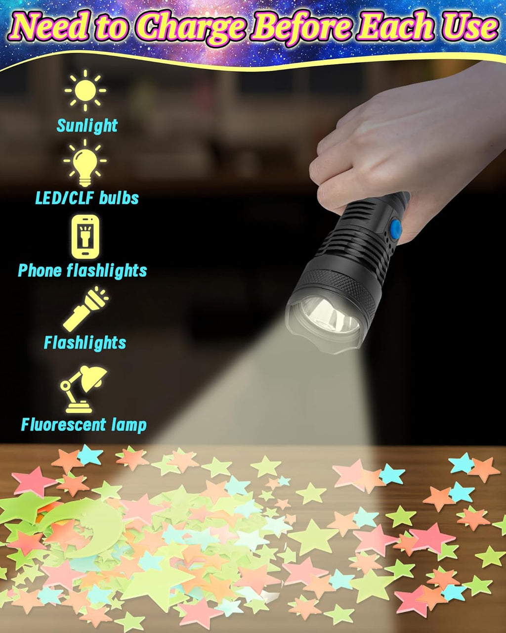 201 Pcs Glow in The Dark Stars Stickers for Ceiling, Toddler Wall Room Decor Gifts, Luminous 3D Glowing Stars Stocking Stuffers for Kids Boys Girls - Multi