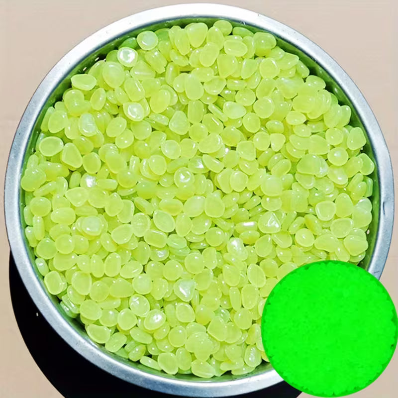 Glow-in-the-Dark Pebbles, 480pcs - Decorative Stones for Pathways, Gardens, and Pools, DIY Outdoor Decorative Rocks
